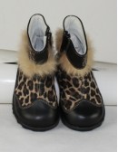 DOGI girls boots with rabbit fur trim