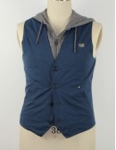 GUESS mens nate plaid hooded vest