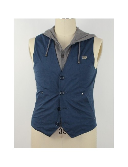 GUESS mens nate plaid hooded vest