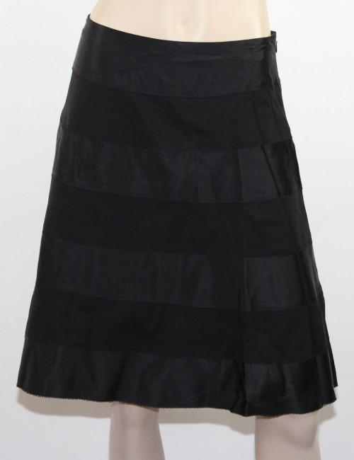 CACHE Black Silk A-Line Skirt Size 10