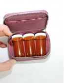 COACH Pill Box Travel Case with 3 Bottles/Vials Pewter