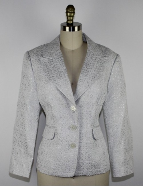 MICHAEL MICHAEL KORS womens white and silver blazer (16)