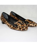 COLE HAAN womens animal printed real hair shoes