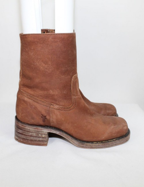 FRYE Boot Campus Zip Brown leather 