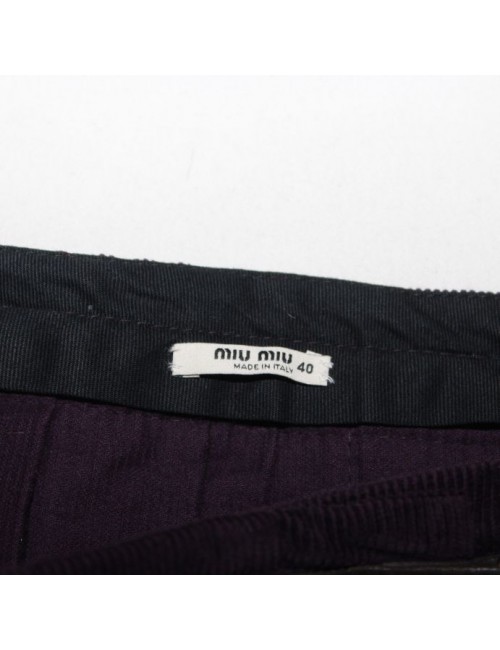 MIU MIU Ladies Purple Corduroy Skirt Size 4/ IT 40
