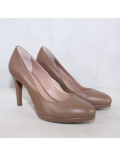 FRANCO SARTO womens leather taupe pumps heels!