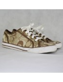 COACH Dee Optic Khaki Signature Tennis Shoes Size 6.5B
