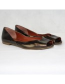 Marc By Marc Jacobs Metallic Leather Open Toe Flats Size EU 36/US 6