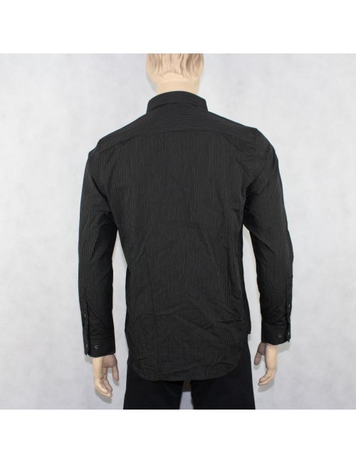 CALVIN KLEIN Black-White Striped Men's Shirt! (M) NWT!
