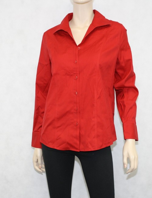 Chicos Red Cotton Shirt Size US 8-10/ Chicos Size 1