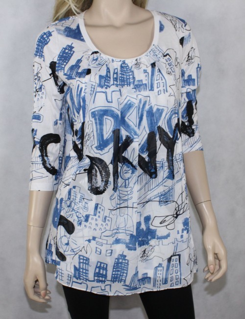 DKNY CITY womens printed blouse