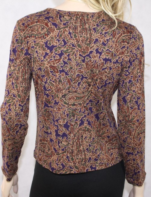 RALPH LAUREN womens multi paisley blouse (L) 