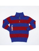 POLO BY RALPH LAUREN Boys Blue-red Knit Half zip Sweater