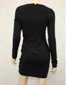 2B Bebe Kara Long Sleeve Black Dress Size M new
