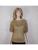 RALPH LAUREN womens gold stretchy sweater (M)