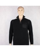 CALVIN KLEIN Men's Black Half Zip Henley Sweater (L)