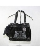 JUICY COUTURE black velour woman tote bag