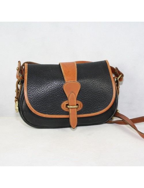 DOONEY & BOURKE vintage black and brown padded leather cross body bag
