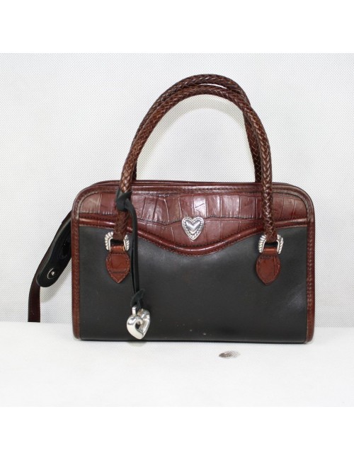 BRIGHTON Black and Brown Leather Woman Small Bag