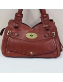 Mulberry Red Padded Genuine Leather Handbag
