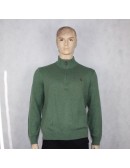 POLO RALPH LAUREN mens green cotton half zip sweater (XL)