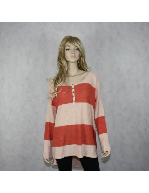 FREE PEOPLE Lightweight Coral Baggy Knit Sweater!