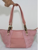 B.MAKOWSKY pink suede leather handbag