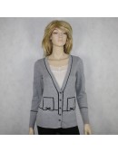 FRENCH CONNECTION womens gray/black cardigan sweater