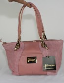 B.MAKOWSKY pink suede leather handbag
